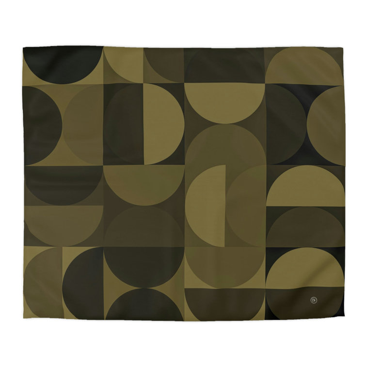 Hokku Designs Jacoub Mid Century Modern Geometry Duvet Cover Espresso